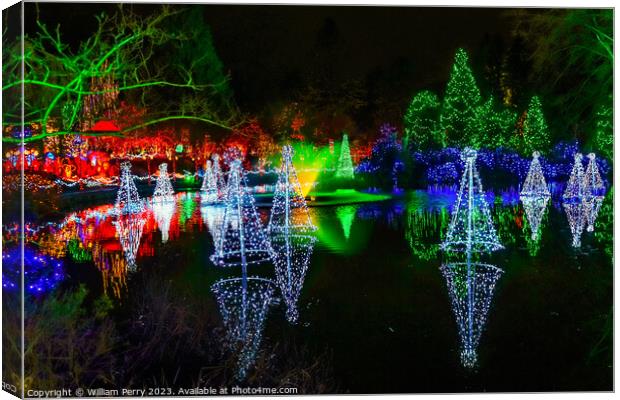 Christmas Lights Van Dusen Garden Vancouver British Columbia Canvas Print by William Perry