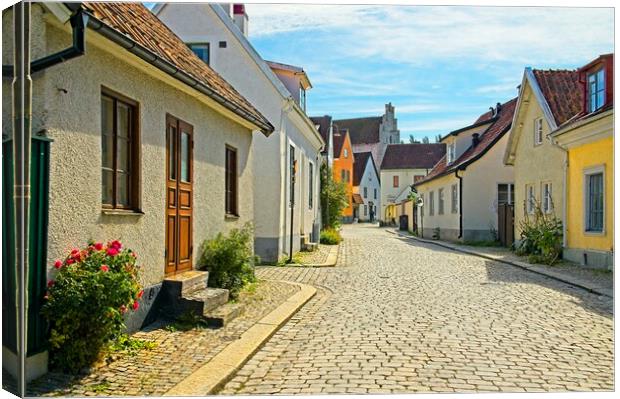 A Walk Through Historic Visby, Sweden Canvas Print by Martyn Arnold