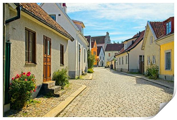 A Walk Through Historic Visby, Sweden Print by Martyn Arnold