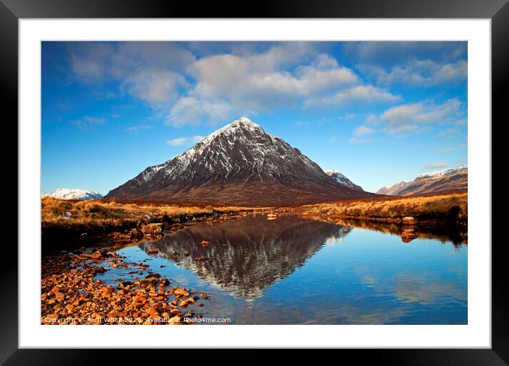 Buachaille Etive Mor and River Etive, Lochaber, Sc Framed Mounted Print by Arch White