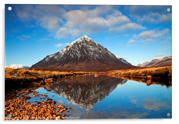 Buachaille Etive Mor and River Etive, Lochaber, Sc Acrylic by Arch White