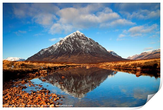 Buachaille Etive Mor and River Etive, Lochaber, Sc Print by Arch White