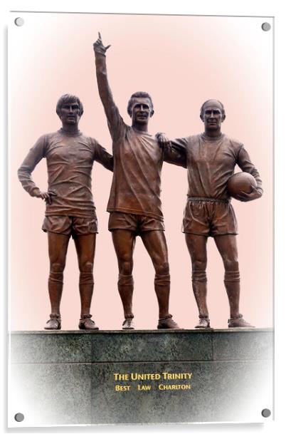 Manchester United trinity. Acrylic by David Birchall