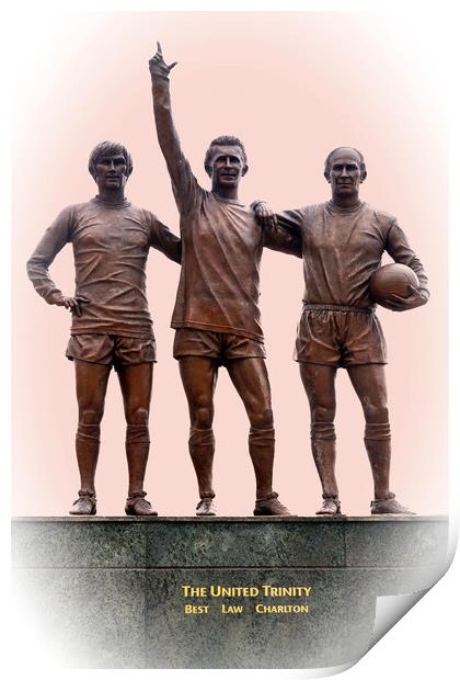 Manchester United trinity. Print by David Birchall
