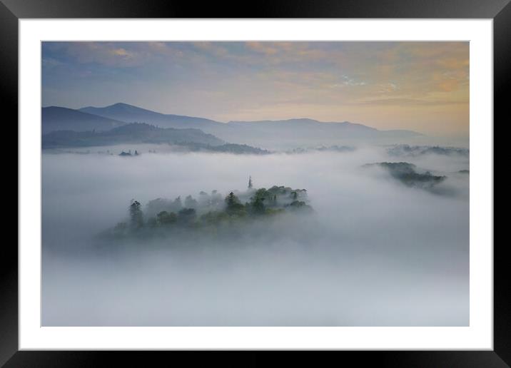 Island in the Mist - Derwentwater Framed Mounted Print by Chester Tugwell