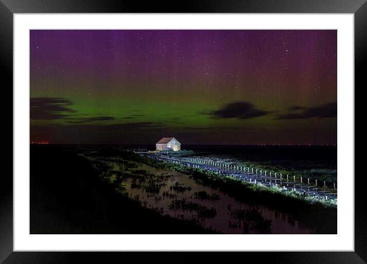 Aurora over the old coal barn Framed Mounted Print by Gary Pearson