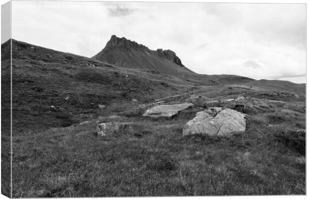 Stac Pollaidh, Sutherland, Scotland, in monochrome Canvas Print by Howard Kennedy