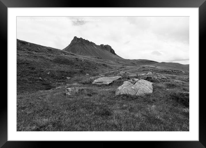 Stac Pollaidh, Sutherland, Scotland, in monochrome Framed Mounted Print by Howard Kennedy