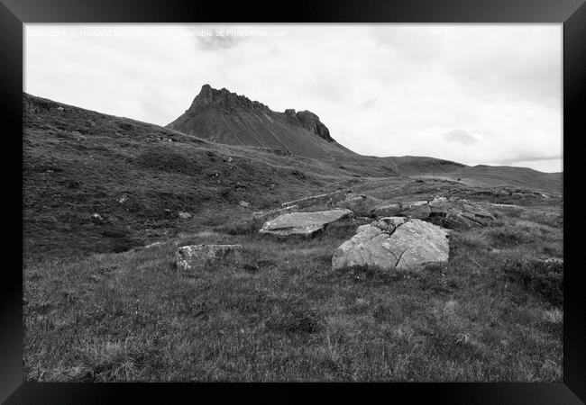 Stac Pollaidh, Sutherland, Scotland, in monochrome Framed Print by Howard Kennedy