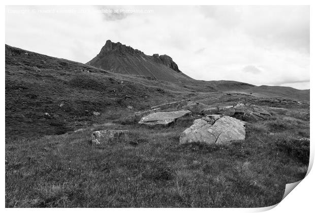 Stac Pollaidh, Sutherland, Scotland, in monochrome Print by Howard Kennedy