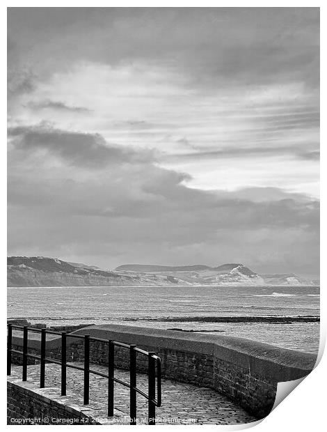 Tranquil Pier Amidst Coastal Splendour Print by Carnegie 42