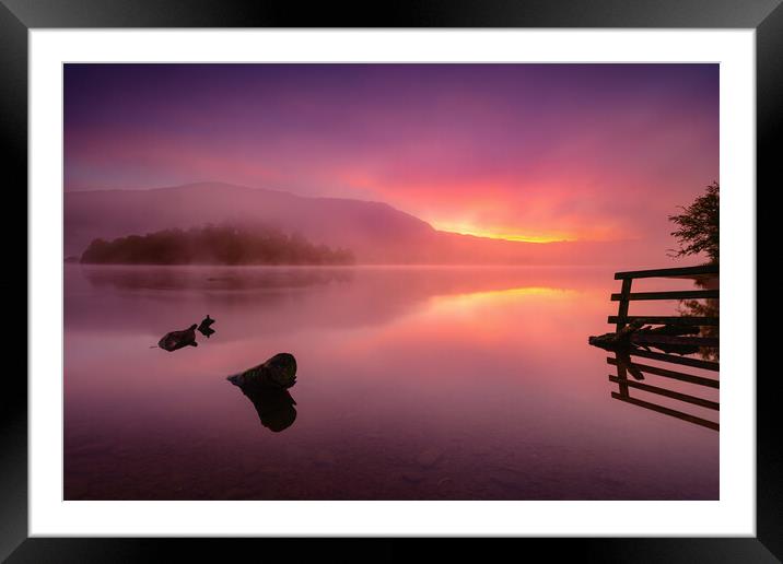 Dawn on Grasmere water Framed Mounted Print by John Finney