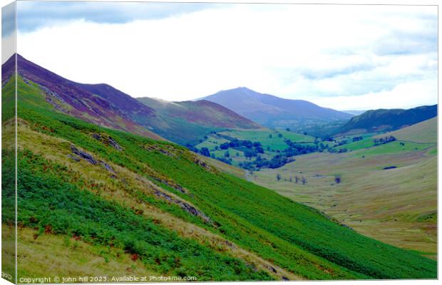 Newlands valley and Skiddaw, Lake district, Cumbri Canvas Print by john hill