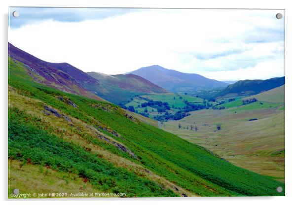 Newlands valley and Skiddaw, Lake district, Cumbri Acrylic by john hill