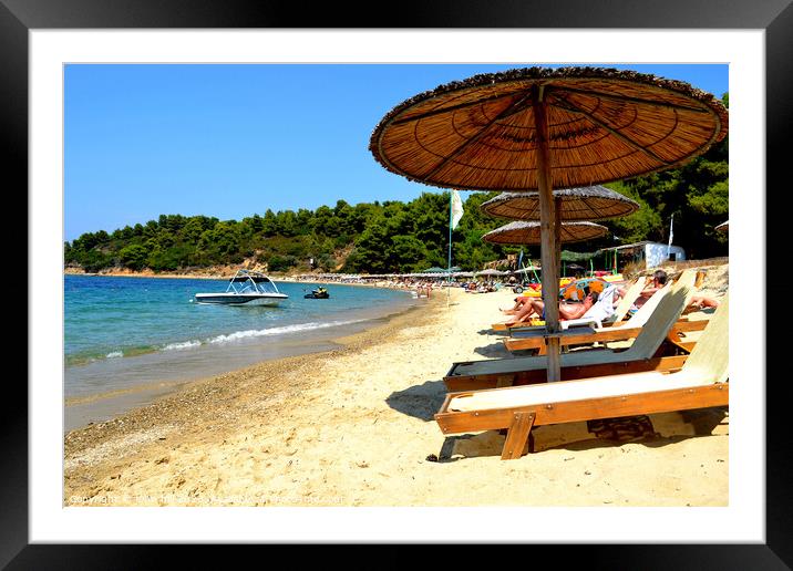 'Serene Idyll: Ag Eleni Beach, Skiathos' Framed Mounted Print by john hill