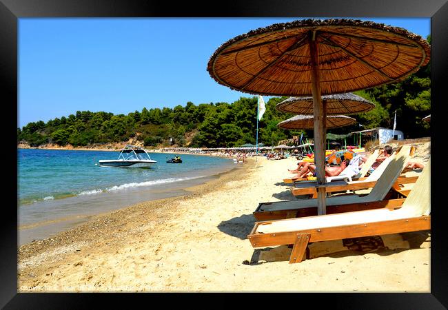 'Serene Idyll: Ag Eleni Beach, Skiathos' Framed Print by john hill