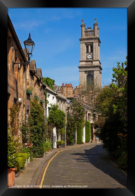 Circus Lane, Stockbridge, Edinburgh, Scotland, UK. Framed Print by Arch White