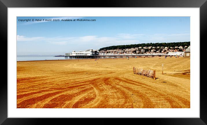 The Beach And Pier At Weston-super-Mare Framed Mounted Print by Peter F Hunt