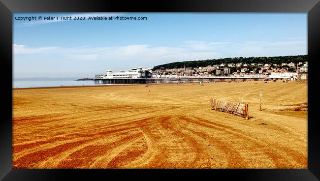 The Beach And Pier At Weston-super-Mare Framed Print by Peter F Hunt