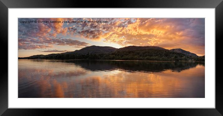 Lake District Panoramic sunset Framed Mounted Print by Duncan Savidge