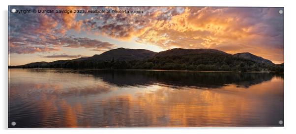 Lake District Panoramic sunset Acrylic by Duncan Savidge
