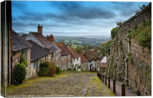 Gold Hill Shaftesbury Dorset England UK Canvas Print by John Gilham