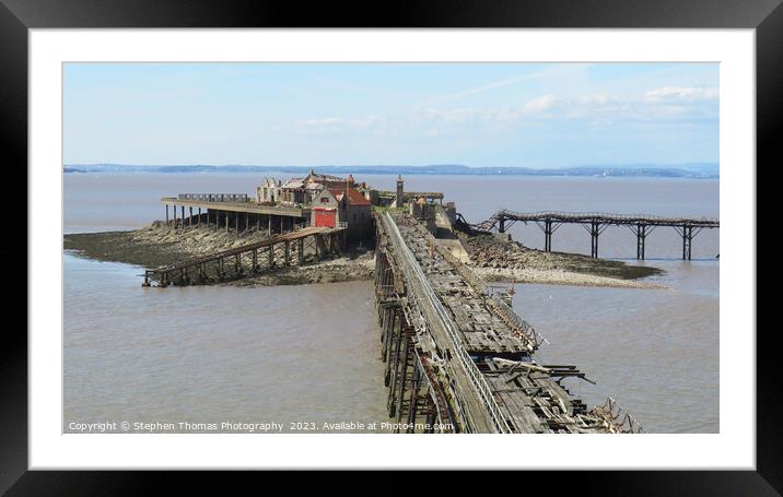 Western Super-Mare Old Pier Ruins Sea View Framed Mounted Print by Stephen Thomas Photography 