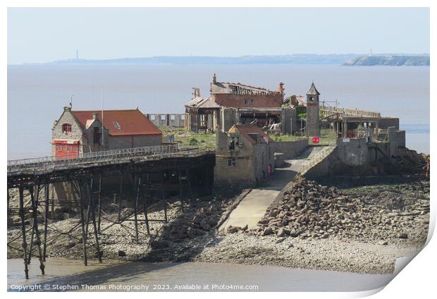 Western Super-Mare Old Pier Ruins Print by Stephen Thomas Photography 