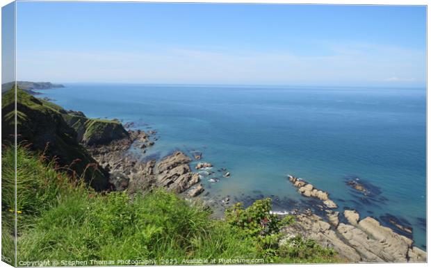 Ilfracombe Torrs Sea View in North Devon Canvas Print by Stephen Thomas Photography 