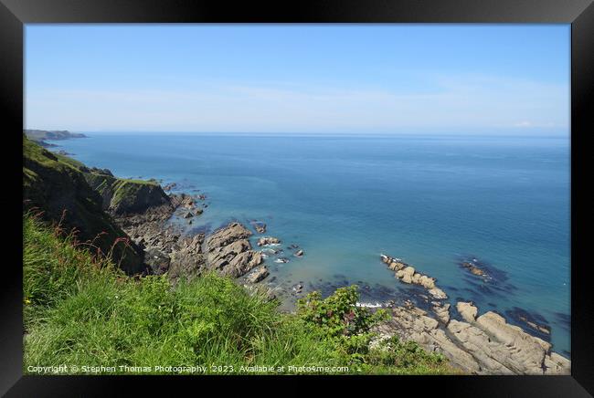 Ilfracombe Torrs Sea View in North Devon Framed Print by Stephen Thomas Photography 
