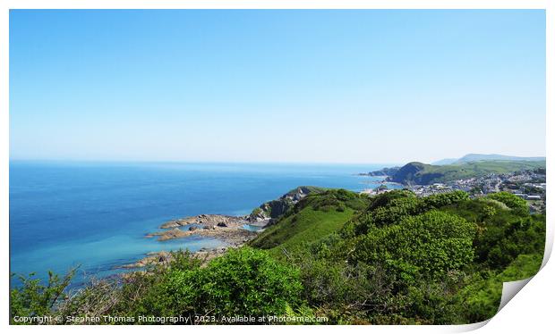 Ilfracombe view from National Trust Torrs Print by Stephen Thomas Photography 