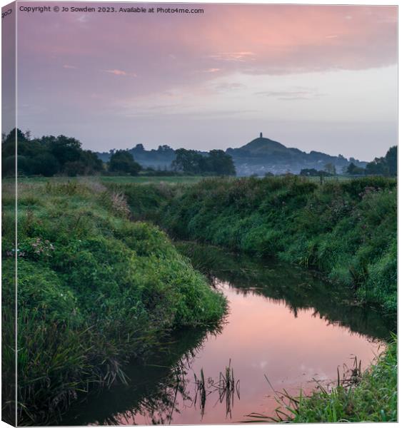 Sunrise at Glastonbury Tor Canvas Print by Jo Sowden
