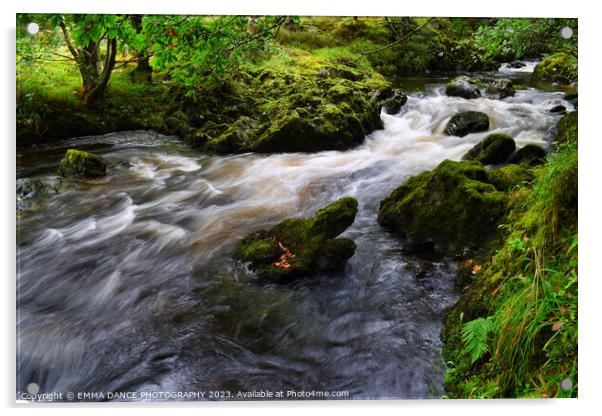 The Streams at Lodore Falls, Lake District Acrylic by EMMA DANCE PHOTOGRAPHY