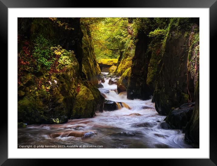 Fairy Glen in Snowdonia Framed Mounted Print by philip kennedy
