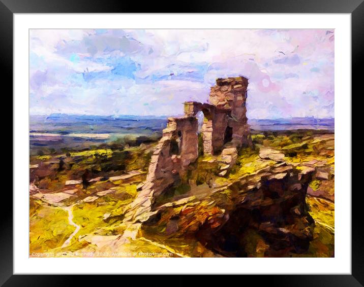 Mow Cop Castle, England Framed Mounted Print by philip kennedy