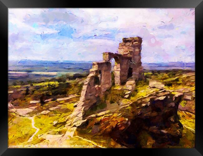 Mow Cop Castle, England Framed Print by philip kennedy
