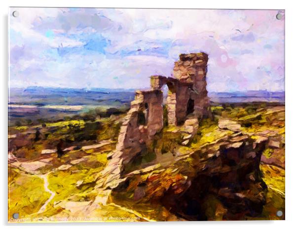 Mow Cop Castle, England Acrylic by philip kennedy