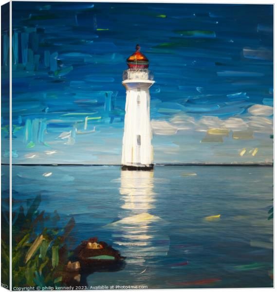 The Lighthouse at New Brighton Canvas Print by philip kennedy