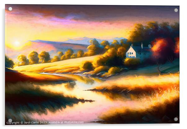 Sunrise in the valley - GIA-2309-1046-OIL Acrylic by Jordi Carrio