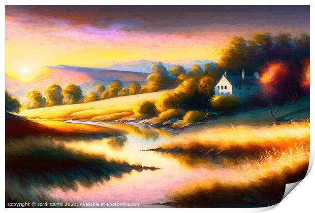 Sunrise in the valley - GIA-2309-1046-OIL Print by Jordi Carrio