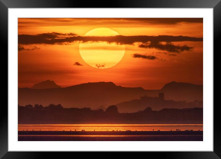 Sunset behind Criccieth castle Framed Mounted Print by Rory Trappe