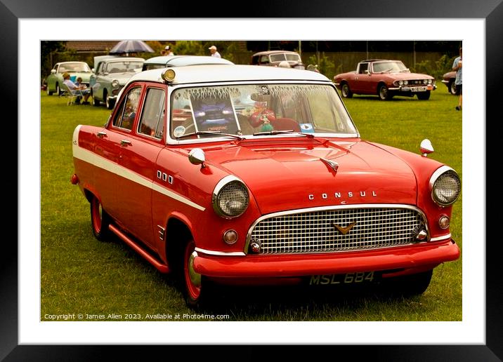 1960s FORD CONSUL CLASSIC CAR  Framed Mounted Print by James Allen