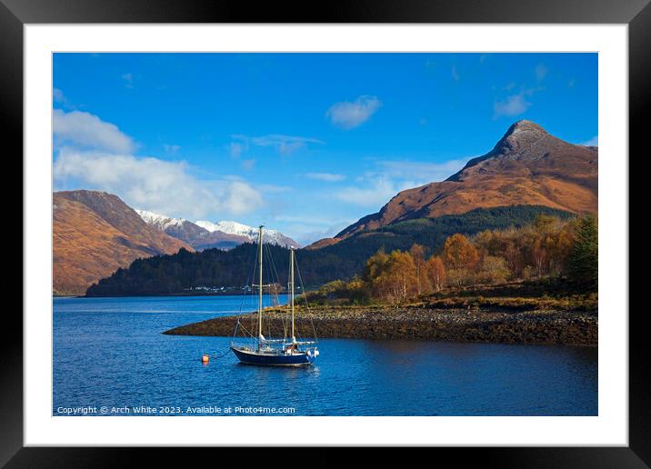 Loch Leven with the Pap of Glencoe mountain Framed Mounted Print by Arch White