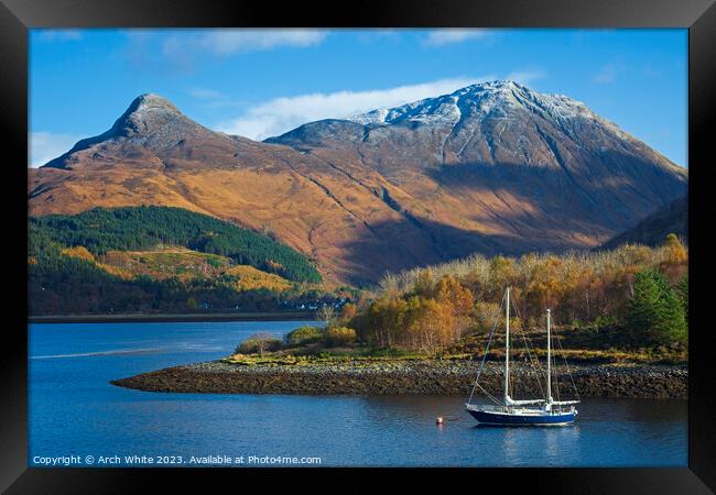 Loch Leven with the Pap of Glencoe mountain  Framed Print by Arch White