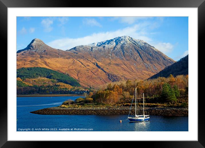Loch Leven with the Pap of Glencoe mountain  Framed Mounted Print by Arch White