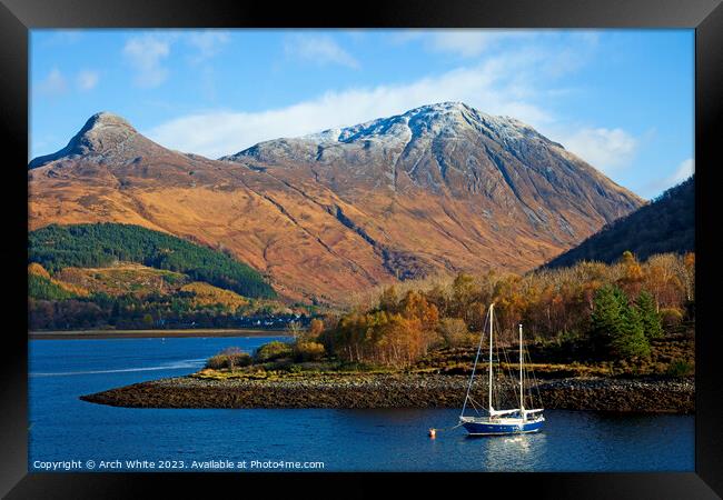 Loch Leven with the Pap of Glencoe mountain  Framed Print by Arch White