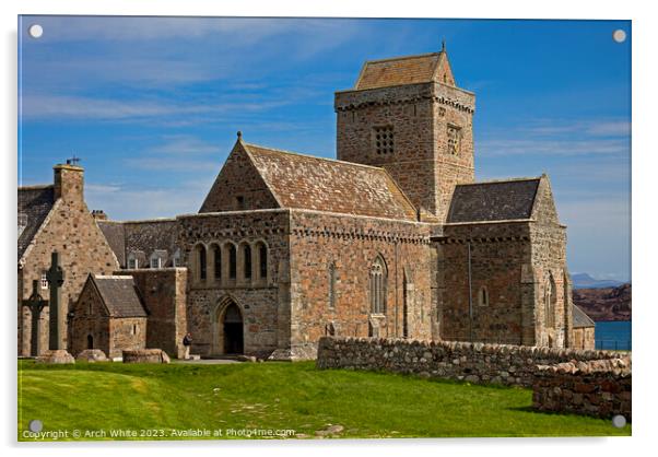 Iona Abbey, Isle of Iona, Argyll and Bute, Scotlan Acrylic by Arch White