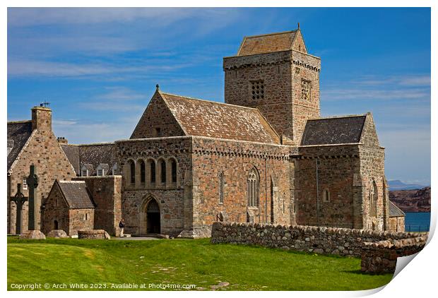 Iona Abbey, Isle of Iona, Argyll and Bute, Scotlan Print by Arch White