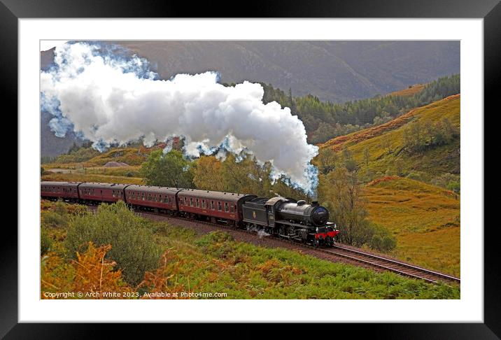 Jacobite Steam Train, West Highland Line, Lochaber Framed Mounted Print by Arch White
