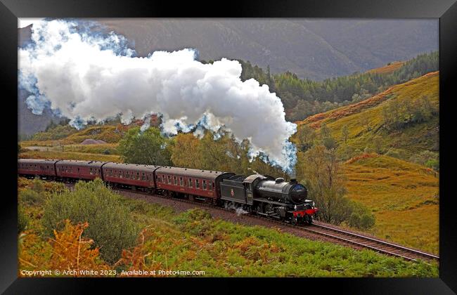 Jacobite Steam Train, West Highland Line, Lochaber Framed Print by Arch White